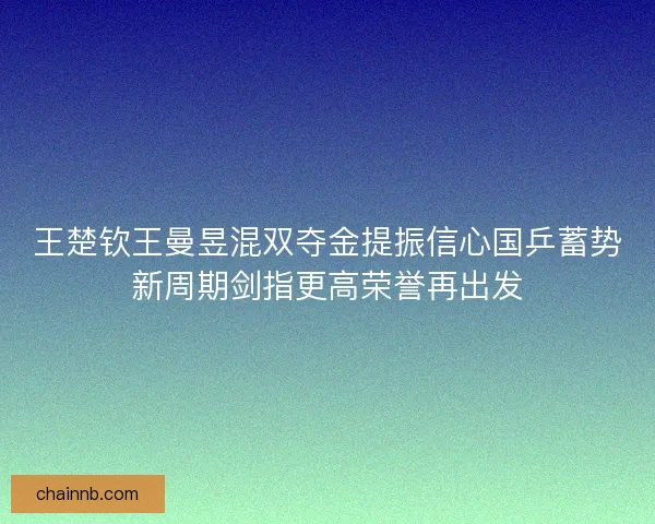 王楚钦王曼昱混双夺金提振信心国乒蓄势新周期剑指更高荣誉再出发